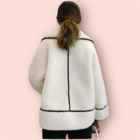 Commense Embroidered Trim Fleece Kimono Jacket - Picture 6 of 13